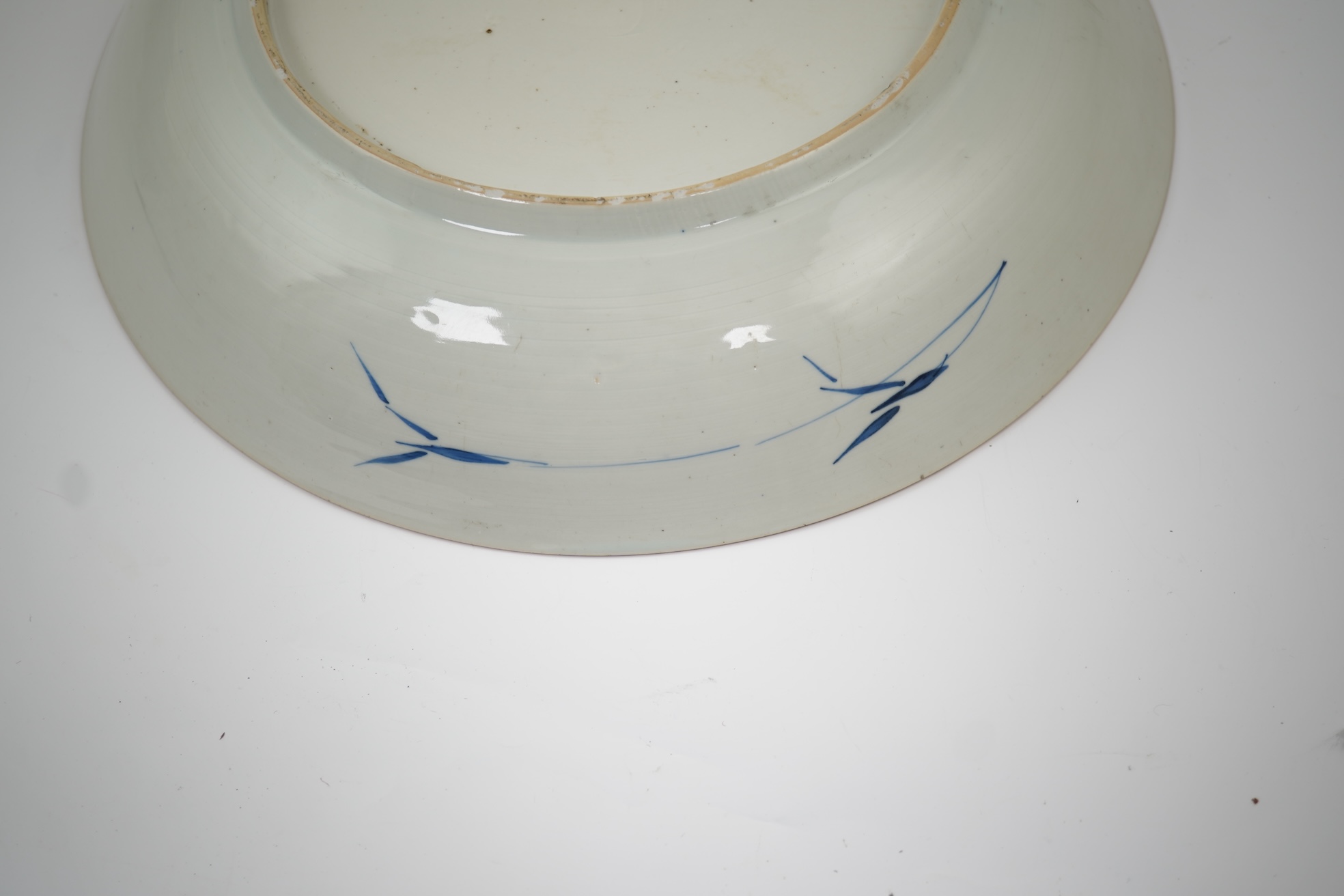 A Chinese blue and white ‘crane and phoenix’ dish, Yongzheng period